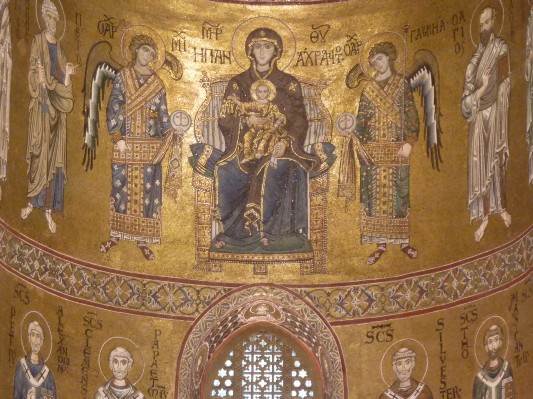 Duomo di Monreale - Particolare dei mosaici dorati